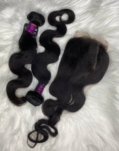 Load image into Gallery viewer, 1B#2PCS Bundles Body wave #16,18+18 lace closure 4x4
